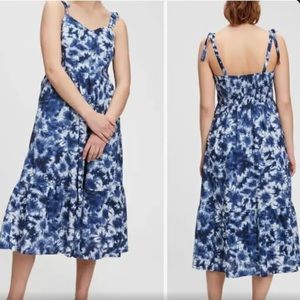GAP-NWT-Womens- Blue & White Tie Dye Midi Dress-Size 10